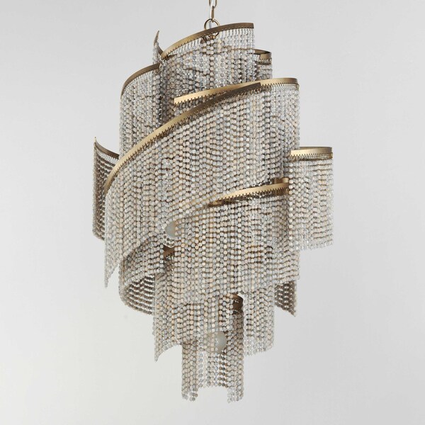 Fontaine 7-Light Chandelier, Golden Silver